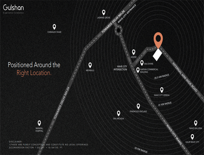 Gulshan Empire Wave City Ghaziabad location map